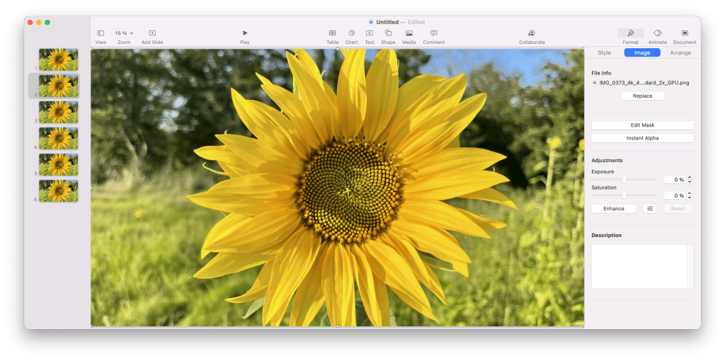 Apple Keynote replace with different photos