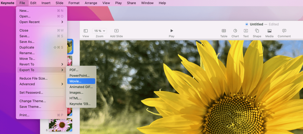 Apple Keynote Export To Movie...