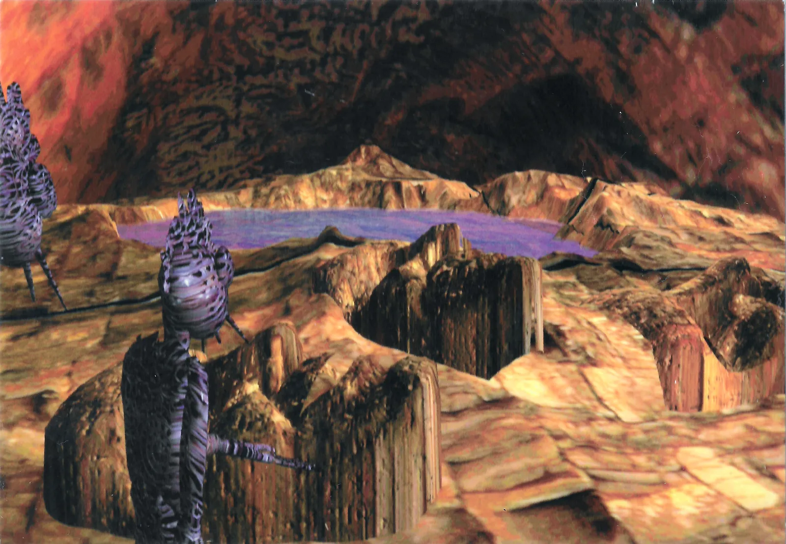 Crater by Tony Walling - Postcard Ray-Traced Art 1994 - Front