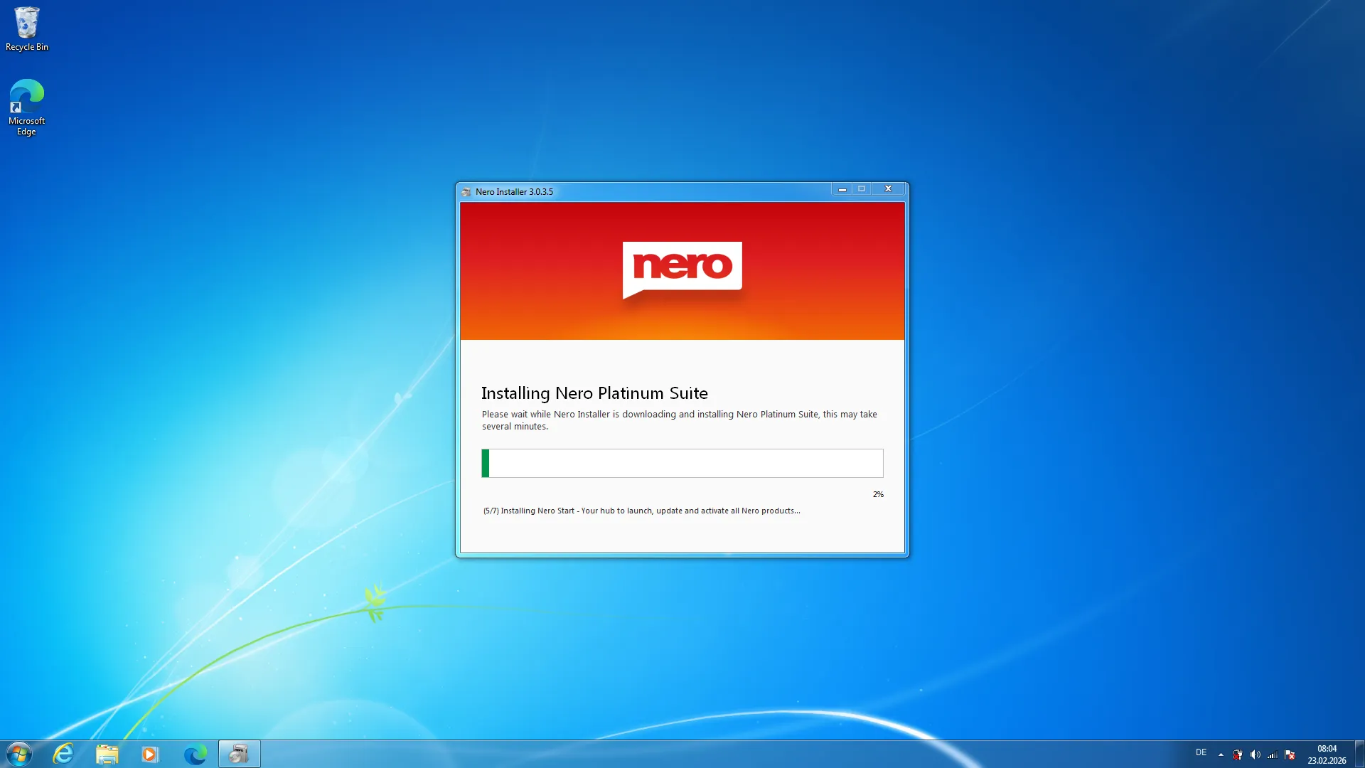 Nero Installer 3.0.3.5 on Windows 7